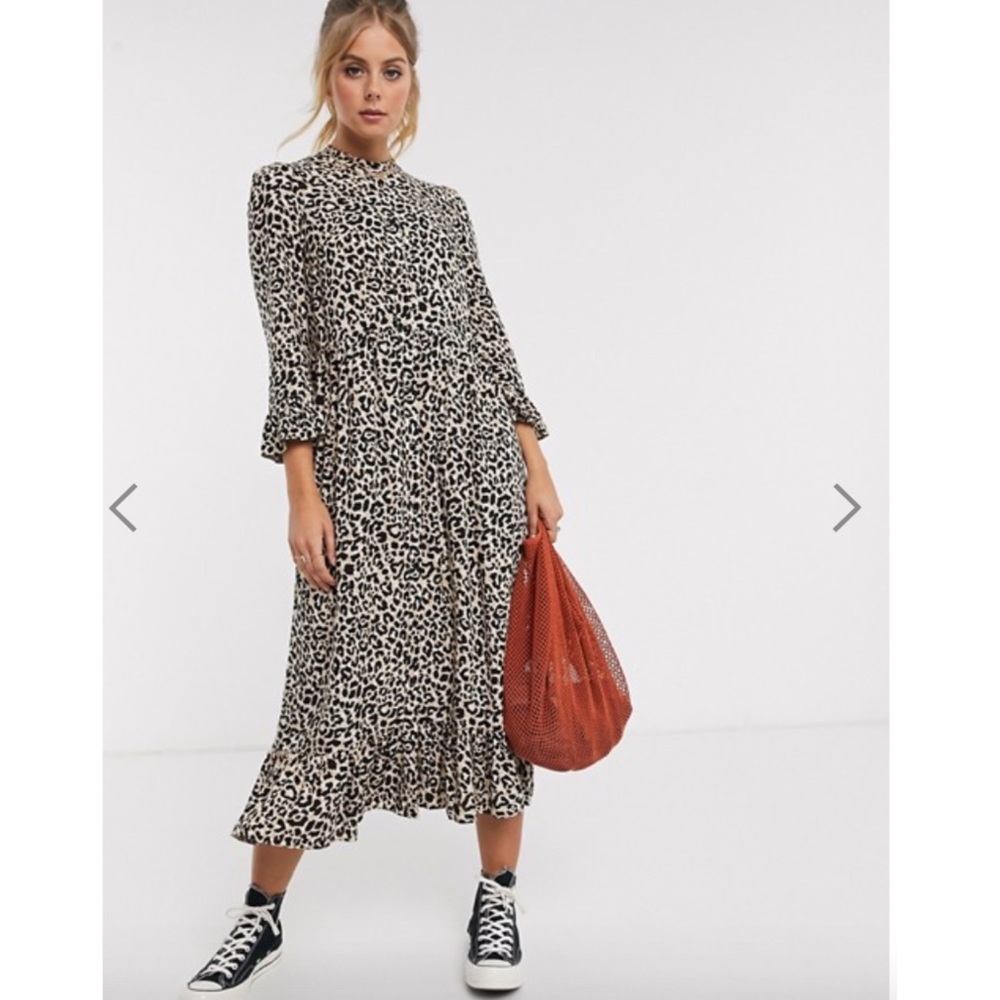 ASOS maxi dress leopard print